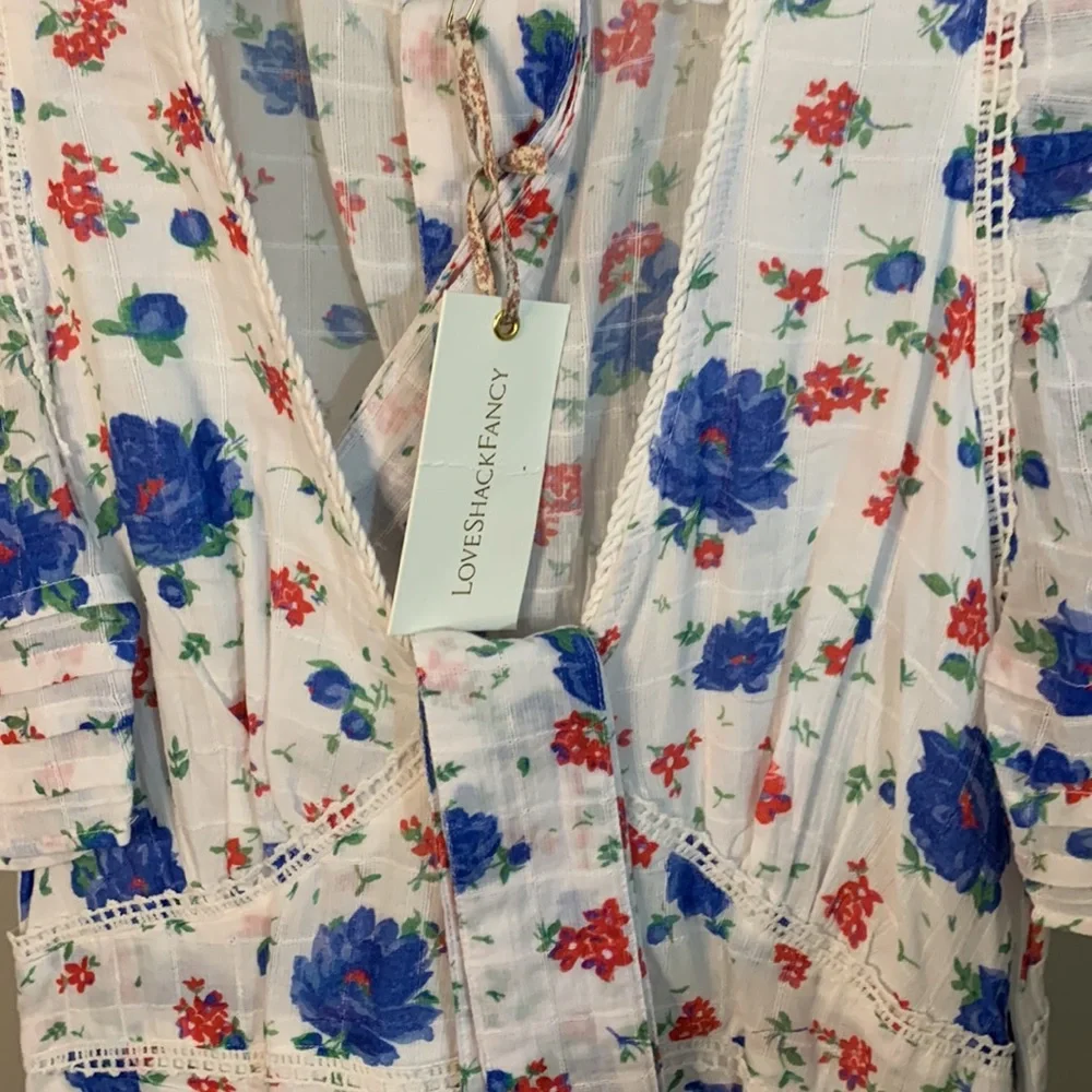 Loveshackfancy Arlo Mini Dress in Blue Notte Size: 8 - Picture 10 of 14